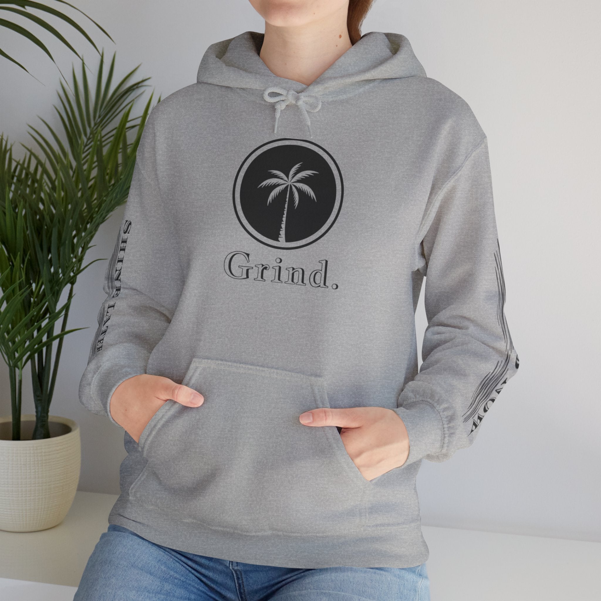 Cali Rich graphic "Grind Now Shine Later" Pullover Hoodie Unisex Heavy Hooded Sweatshirt Cali Rich Clothing