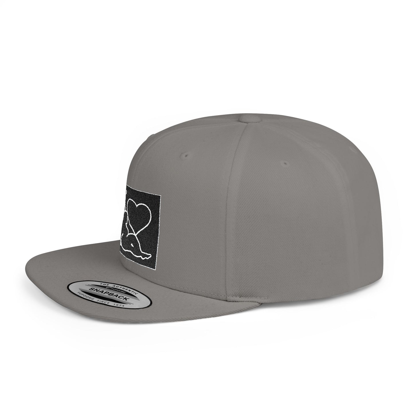 Snapback Hat — 'I  Ski' Retro Patch Flat Bill Cap