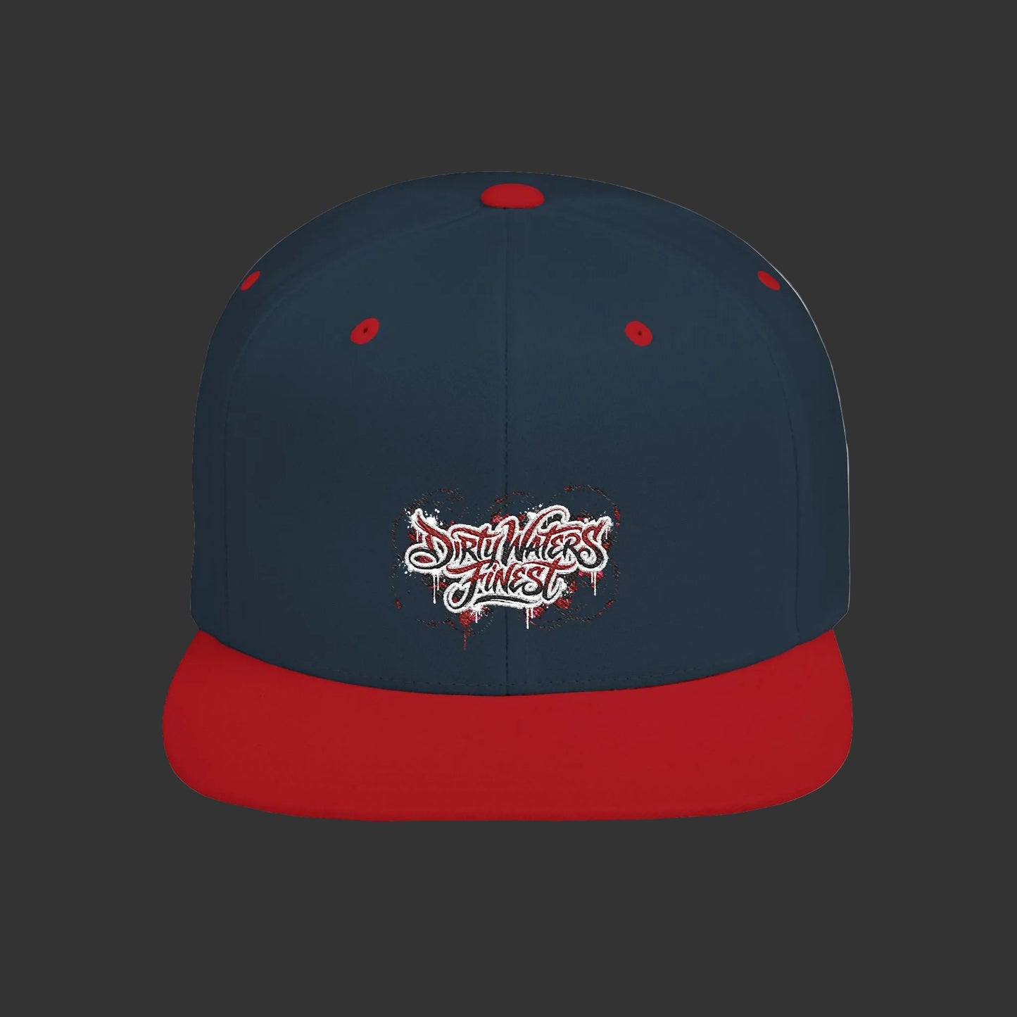 Flat Bill Snapback Hat —  Dirty waters Finest' Embroidered Streetwear Cap