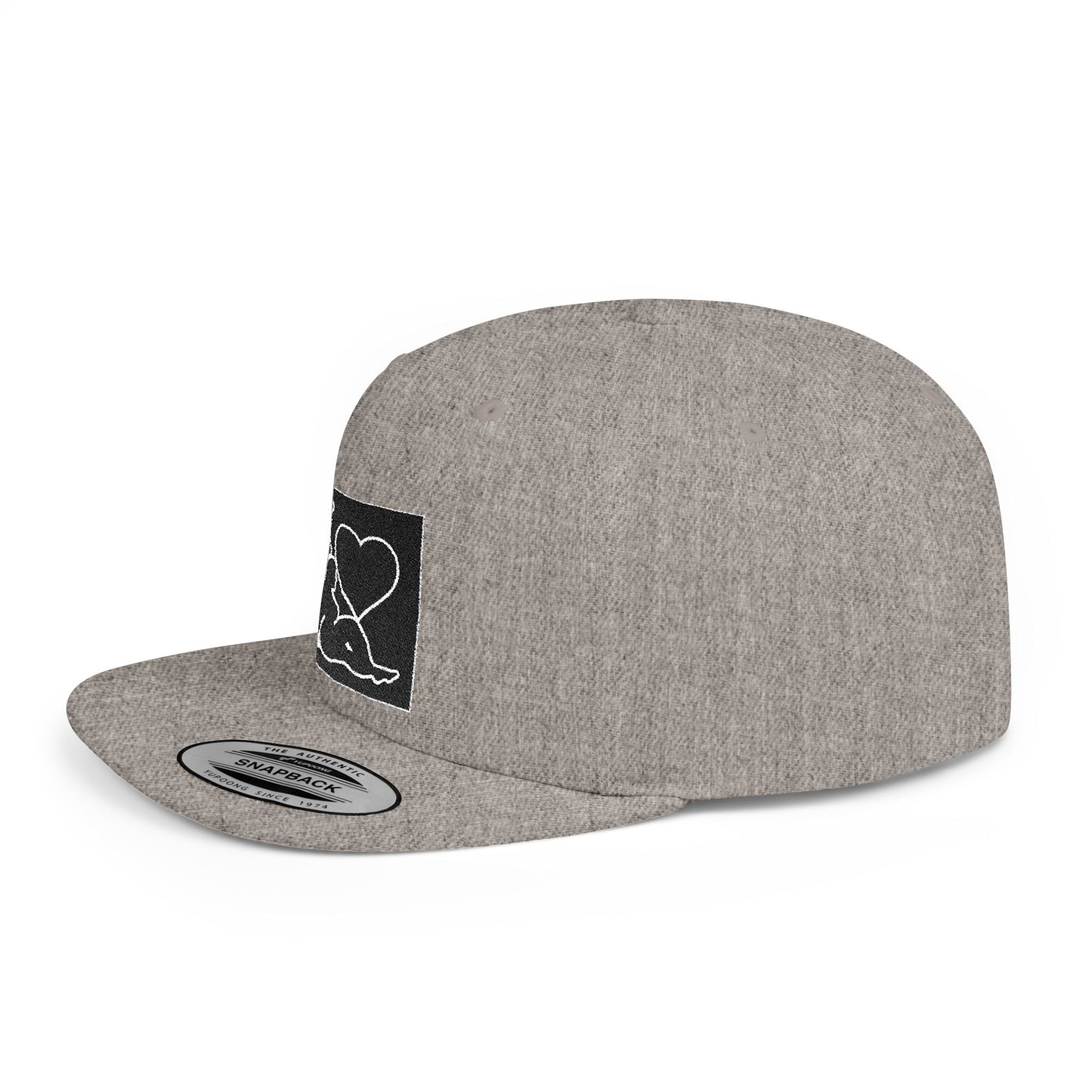 Snapback Hat — 'I  Ski' Retro Patch Flat Bill Cap