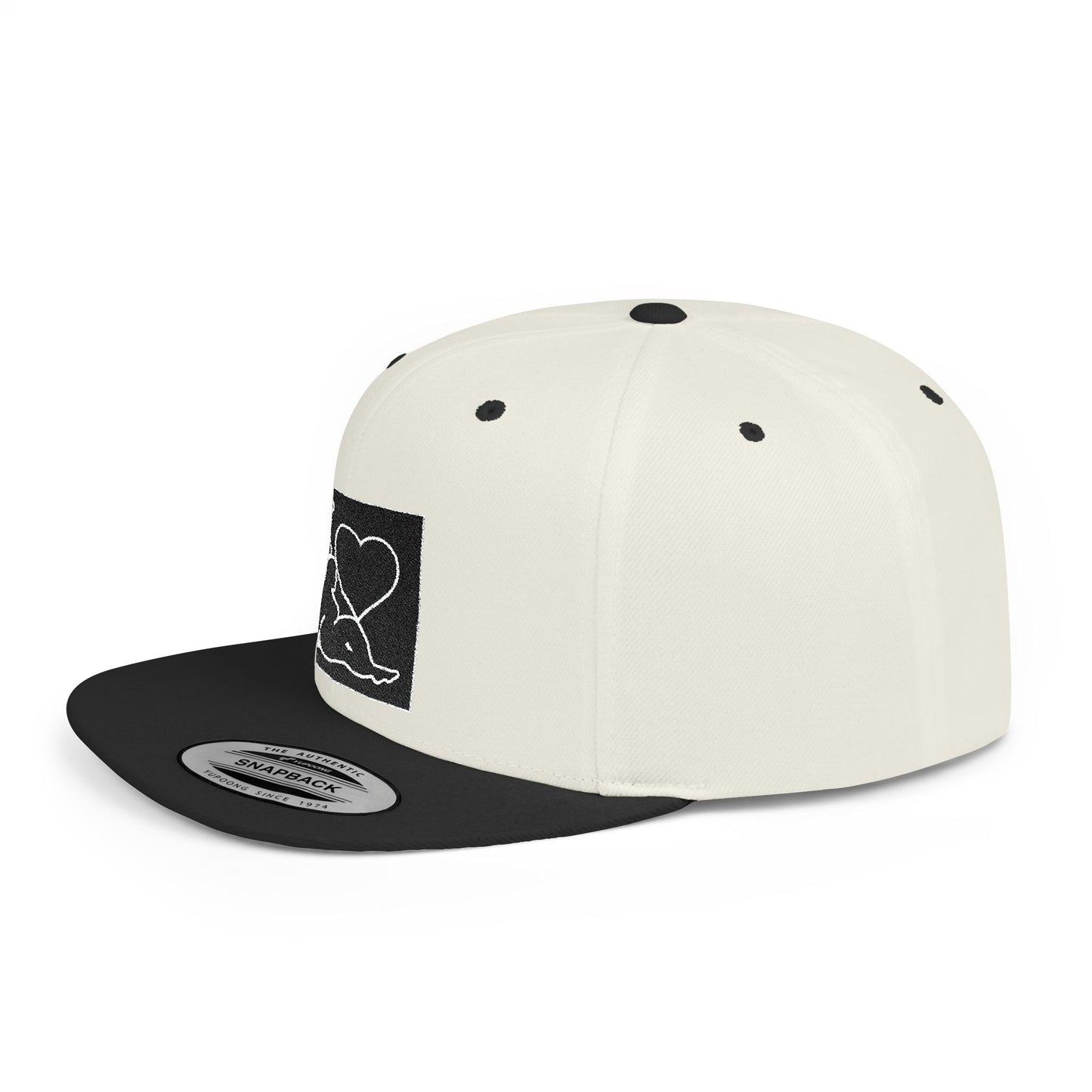 Snapback Hat — 'I  Ski' Retro Patch Flat Bill Cap