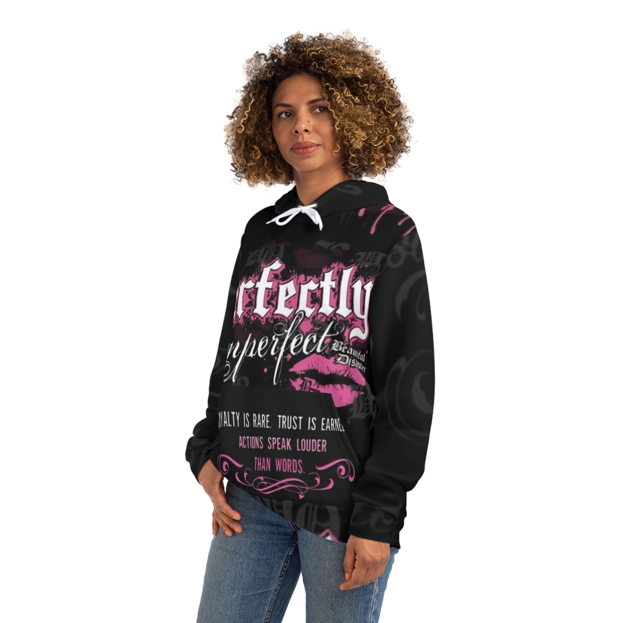 Perfectly Imperfect / Beautiful Disaster Hoodie — Feminine Goth Graphic Fashion Hoodie