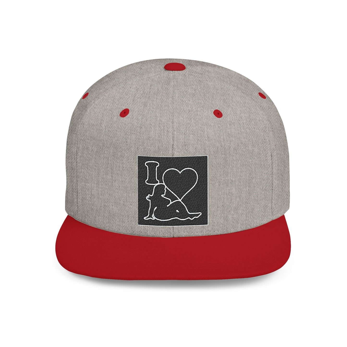 Snapback Hat — 'I  Ski' Retro Patch Flat Bill Cap