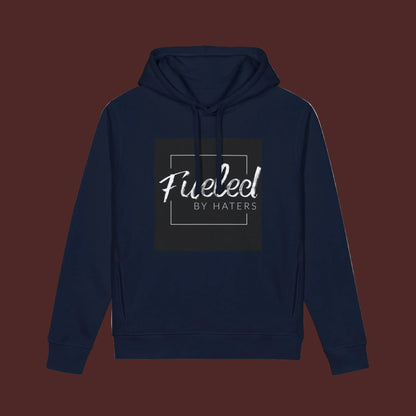 Fueled By Haters Hoodie — Minimal Square Graphic Organic Pullover