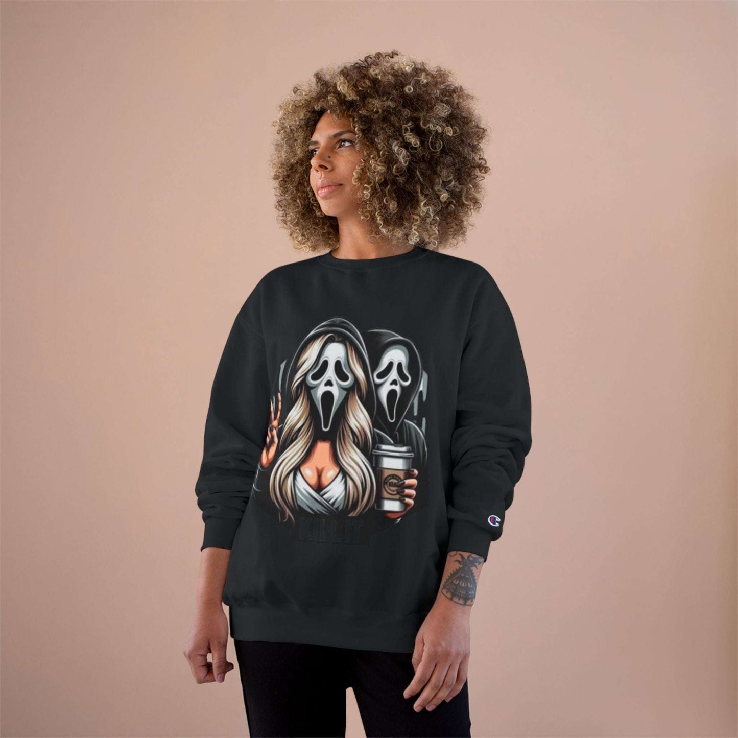 Chic Horror Sweatshirt - Halloween Apparel, Casual Wear, Graphic Hoodies, Trendy Fashion, Cozy Outfit