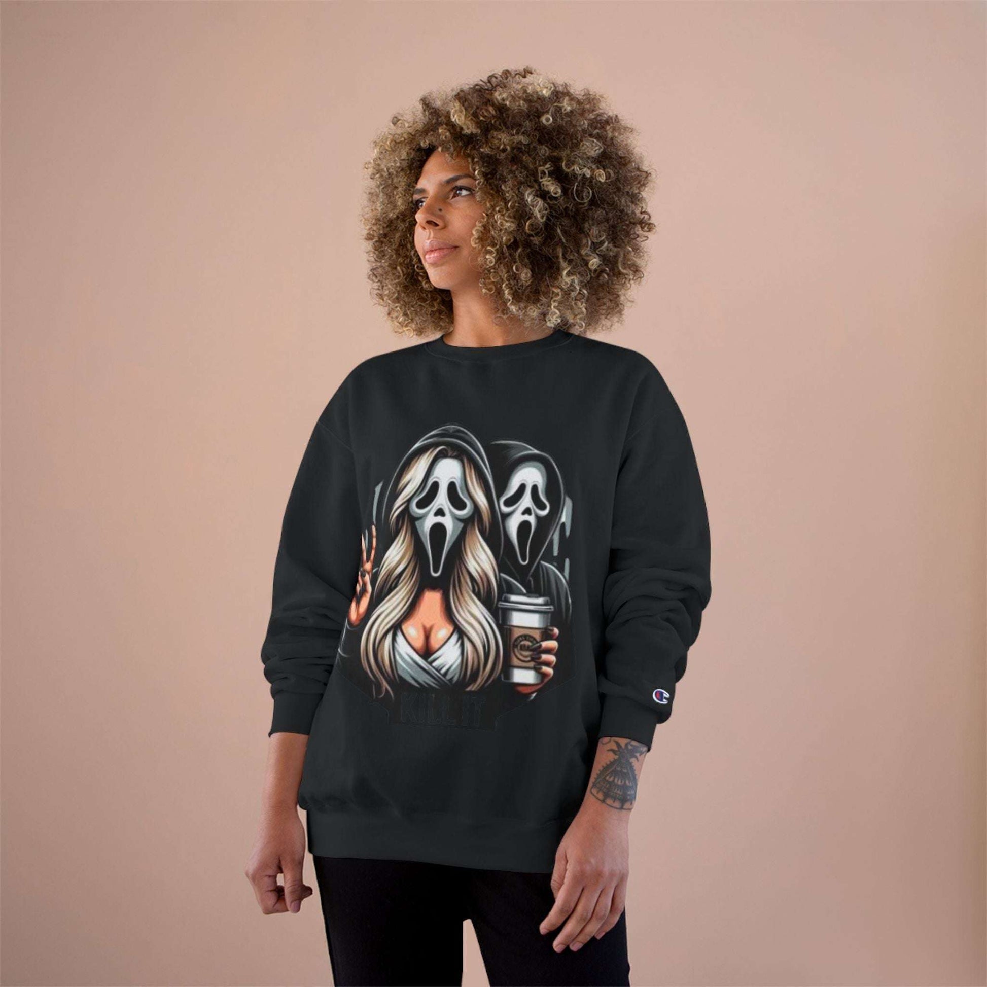 Chic Horror Sweatshirt - Halloween Apparel, Casual Wear, Graphic Hoodies, Trendy Fashion, Cozy Outfit