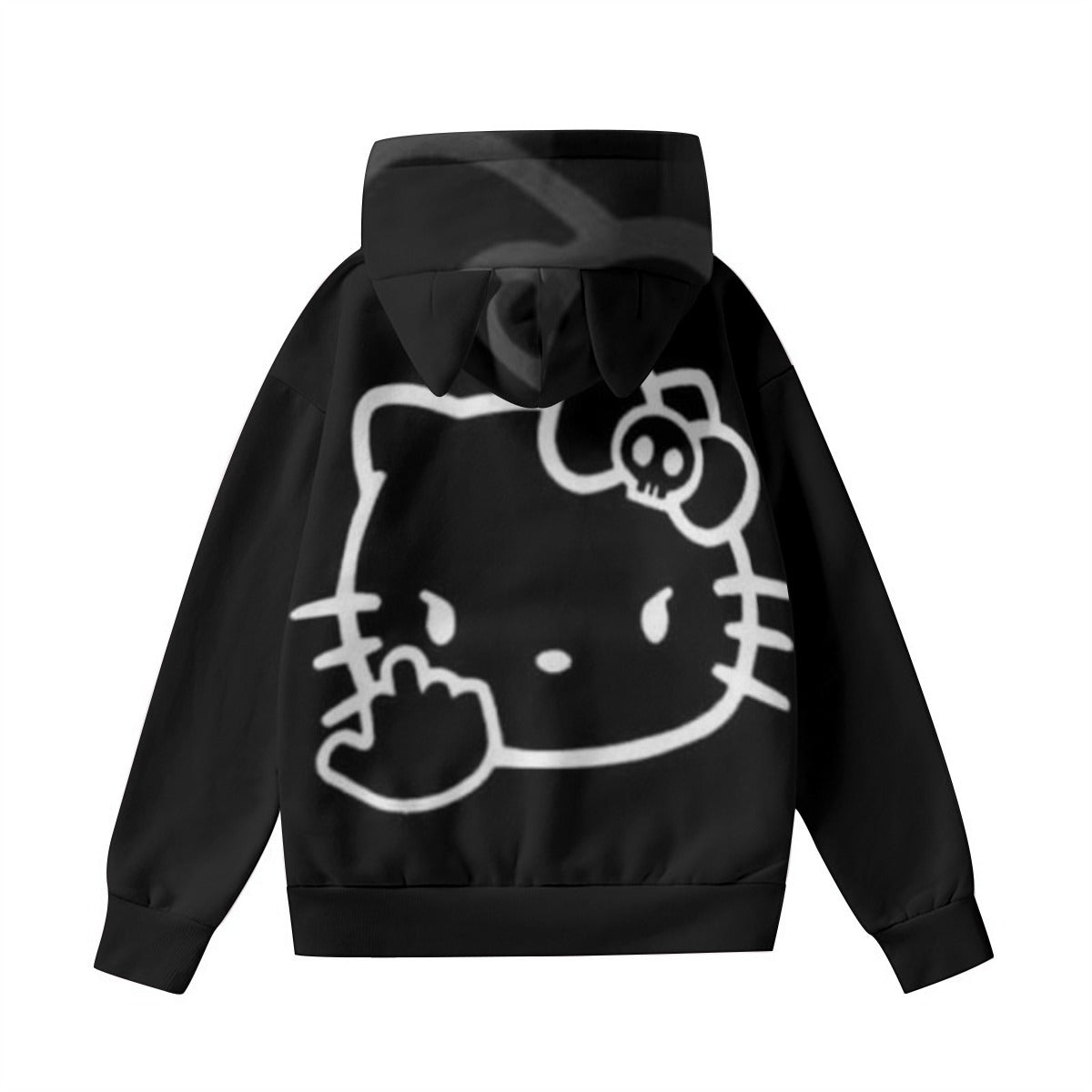 All - Over Print Women’s Hoodie With Decorative Ears - Cali Rich Clothing