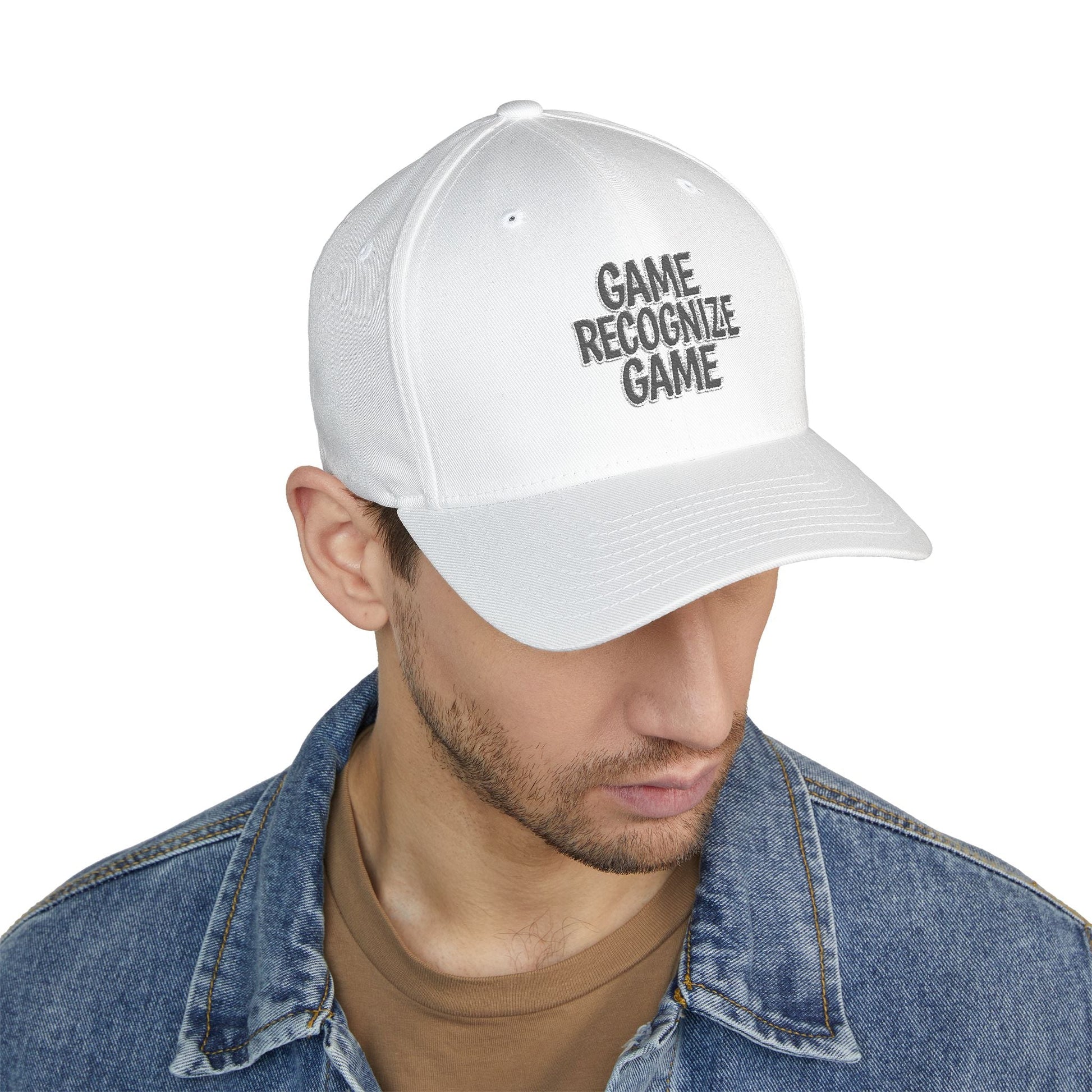 Embroidered 'Game Recognize Game' Cap — Structured Closed - Back Baseball Hat - Cali Rich Clothing