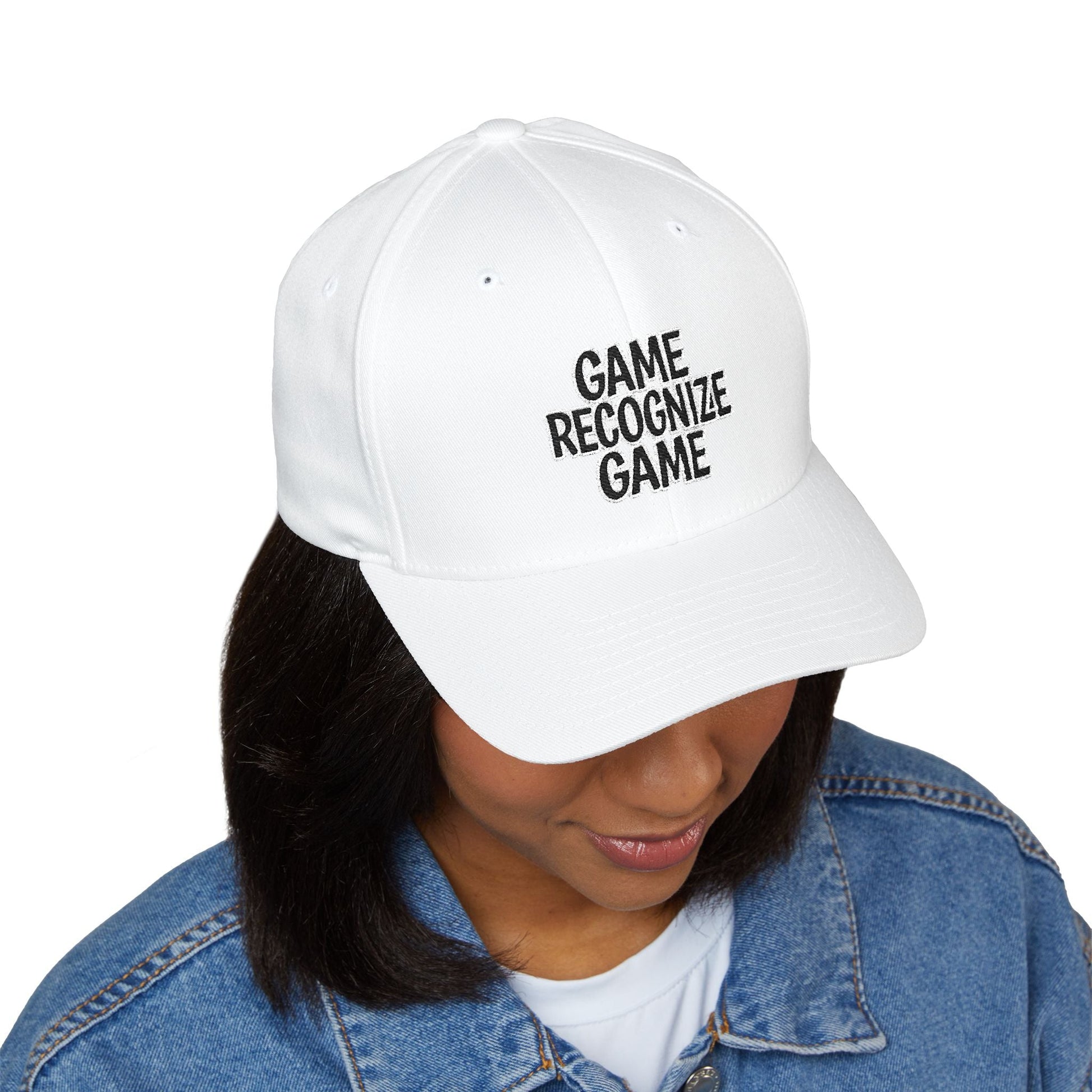 Embroidered 'Game Recognize Game' Cap — Structured Closed - Back Baseball Hat - Cali Rich Clothing