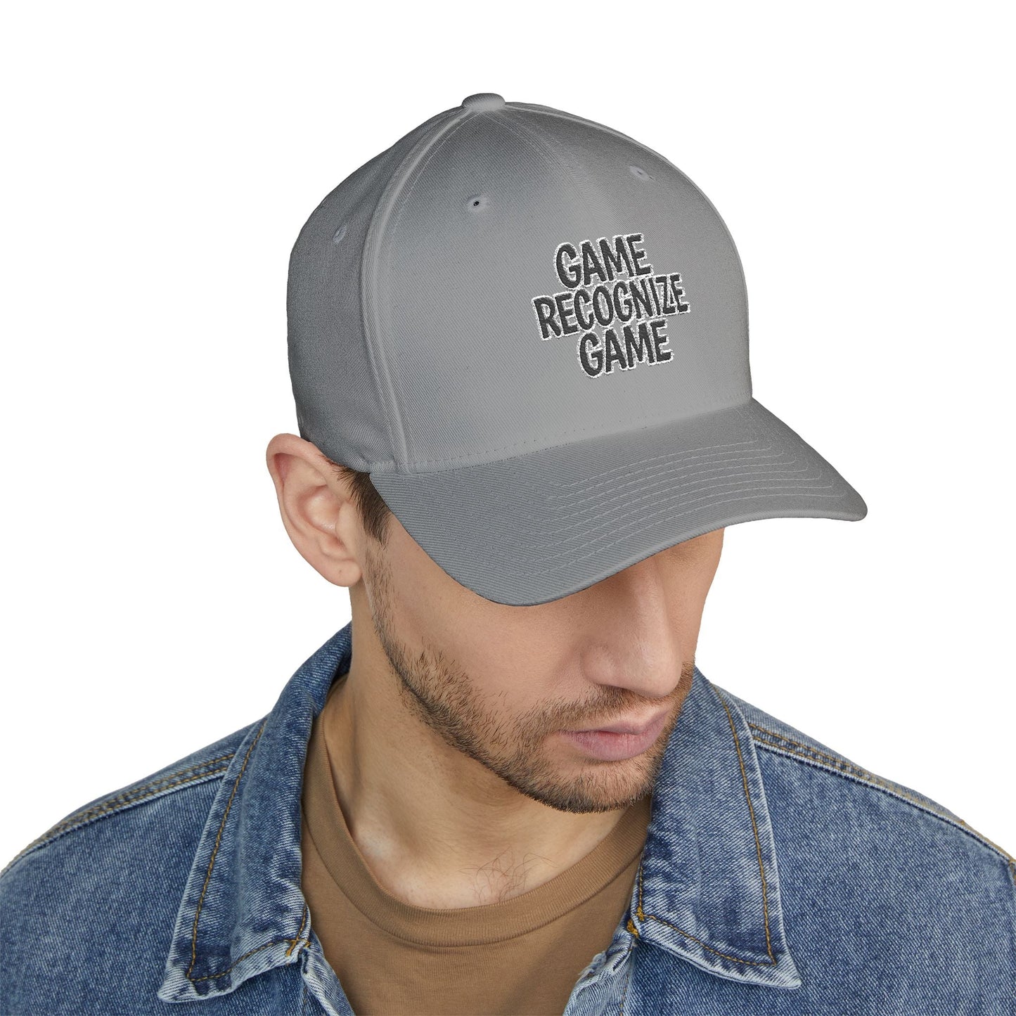 Embroidered 'Game Recognize Game' Cap — Structured Closed - Back Baseball Hat - Cali Rich Clothing